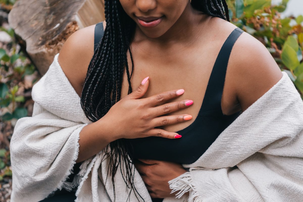 Black woman with chest discomfort