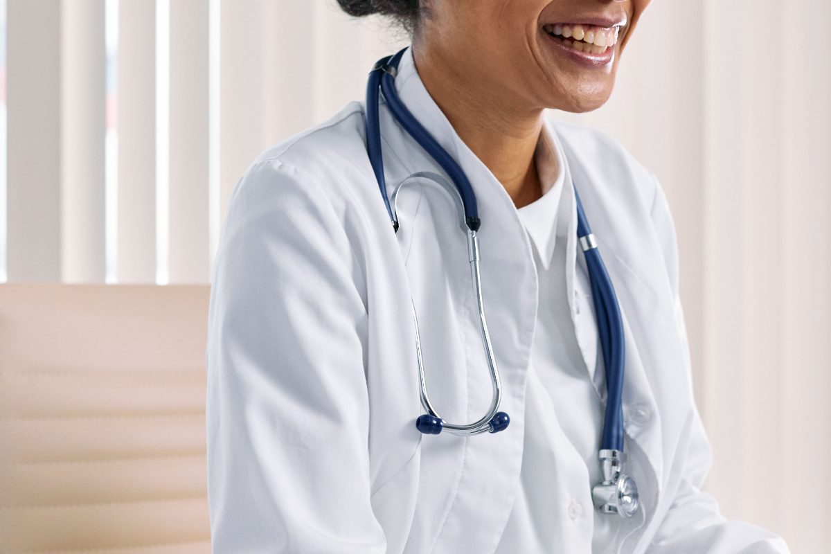 Black female doctor in consultation